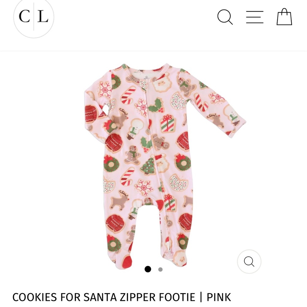 Caden Lane Cookies for Santa Zipper Footie